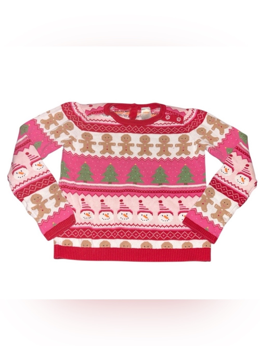 Gymboree Girls Festive Pink Christmas Sweater